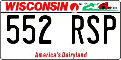 WI license plate 552RSP