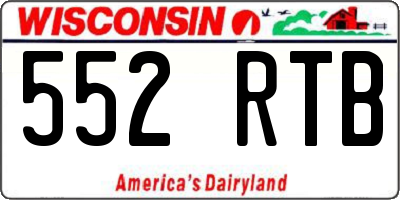 WI license plate 552RTB