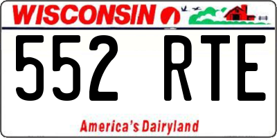 WI license plate 552RTE