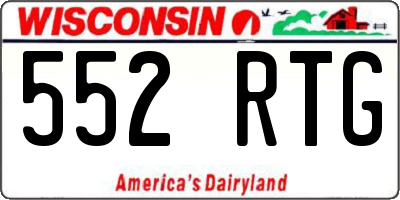 WI license plate 552RTG
