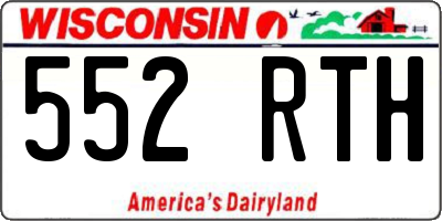 WI license plate 552RTH
