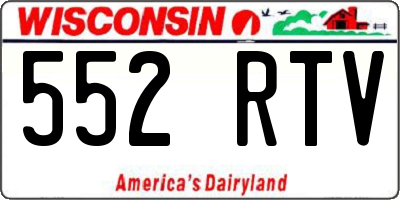 WI license plate 552RTV