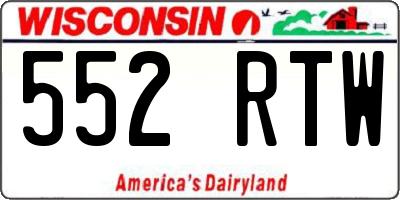 WI license plate 552RTW