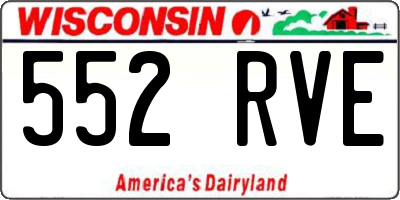 WI license plate 552RVE