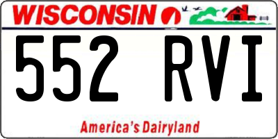 WI license plate 552RVI