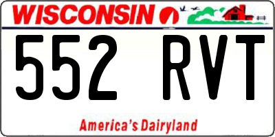 WI license plate 552RVT