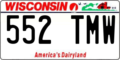 WI license plate 552TMW