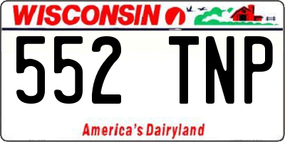 WI license plate 552TNP