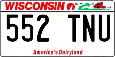 WI license plate 552TNU
