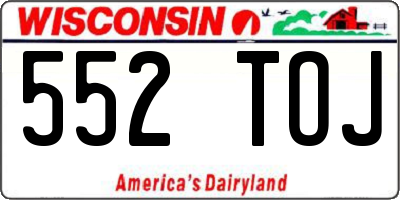 WI license plate 552TOJ