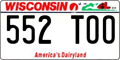 WI license plate 552TOO