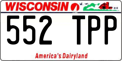 WI license plate 552TPP
