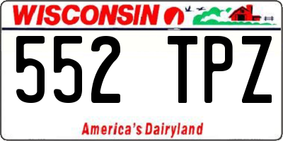 WI license plate 552TPZ
