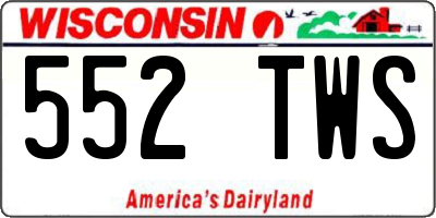 WI license plate 552TWS