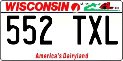 WI license plate 552TXL