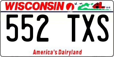 WI license plate 552TXS