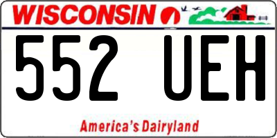 WI license plate 552UEH