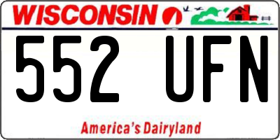 WI license plate 552UFN