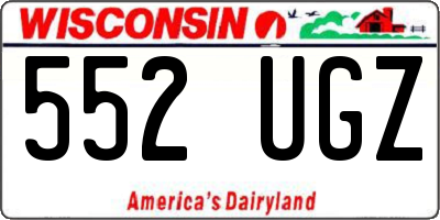 WI license plate 552UGZ