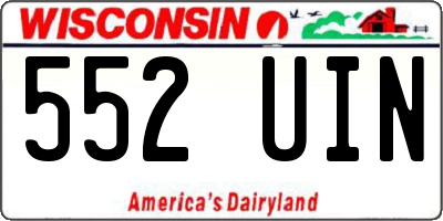 WI license plate 552UIN