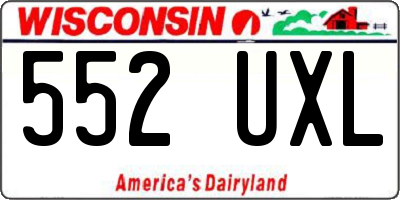 WI license plate 552UXL