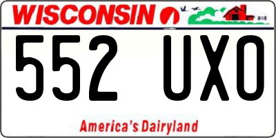 WI license plate 552UXO