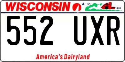 WI license plate 552UXR