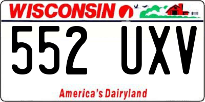 WI license plate 552UXV