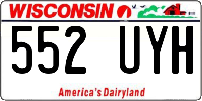 WI license plate 552UYH