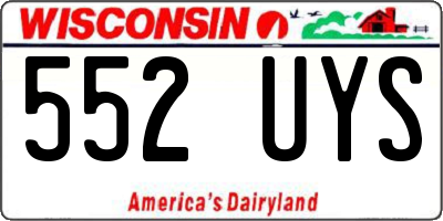 WI license plate 552UYS