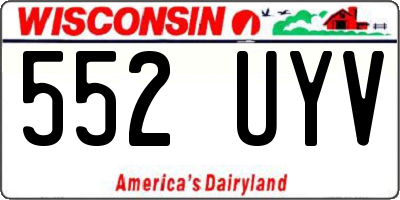 WI license plate 552UYV