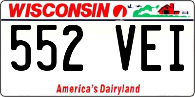 WI license plate 552VEI