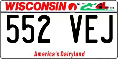 WI license plate 552VEJ