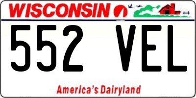 WI license plate 552VEL