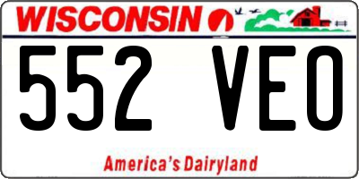 WI license plate 552VEO