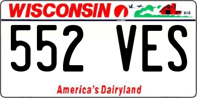 WI license plate 552VES