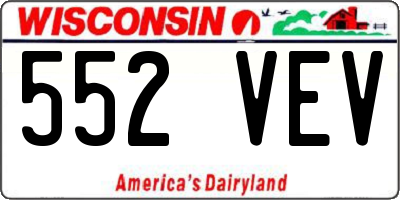 WI license plate 552VEV