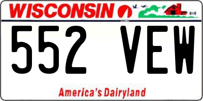 WI license plate 552VEW