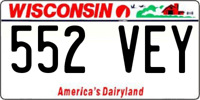 WI license plate 552VEY