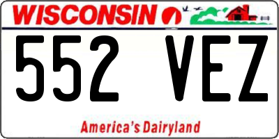 WI license plate 552VEZ
