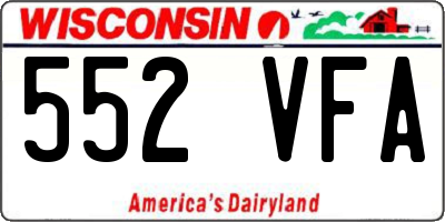 WI license plate 552VFA