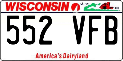 WI license plate 552VFB