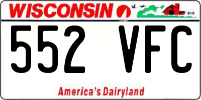 WI license plate 552VFC