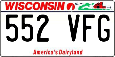 WI license plate 552VFG