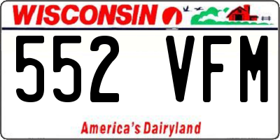 WI license plate 552VFM