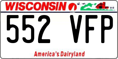 WI license plate 552VFP