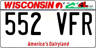 WI license plate 552VFR