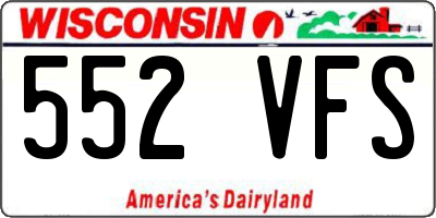 WI license plate 552VFS