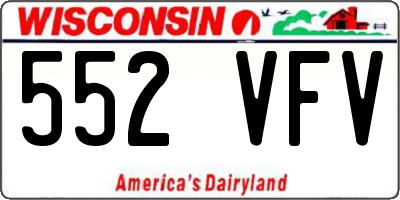 WI license plate 552VFV