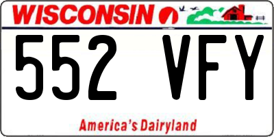 WI license plate 552VFY